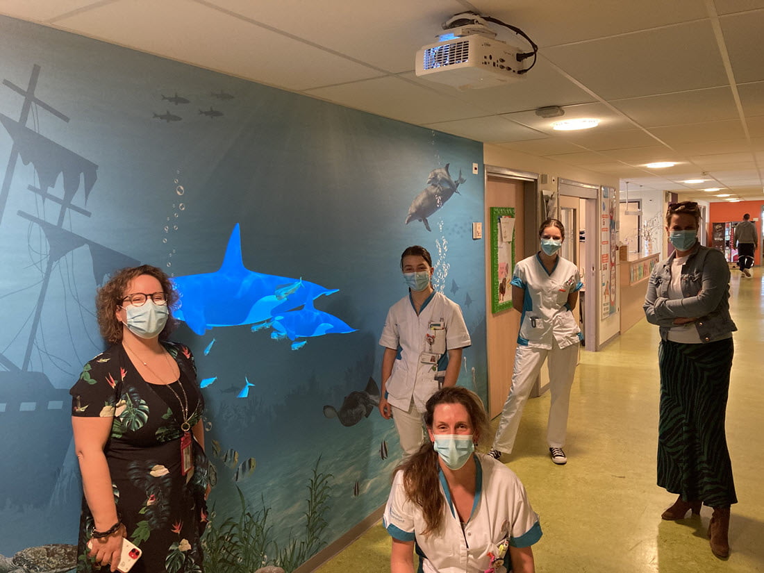 Foto wand kinderafdeling 1100px Interactieve wand ziekenhuis Rivierenland Tiel